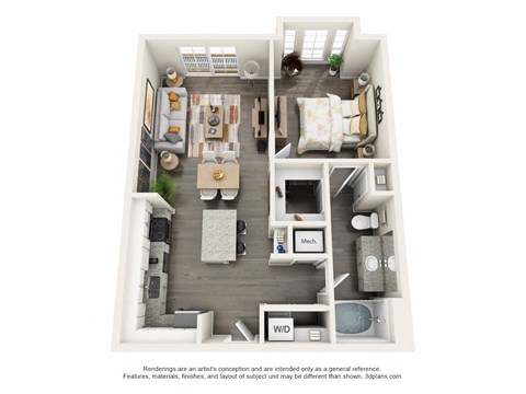 A3- JAGGER Floor Plan at The Factory at Garco Park, South Carolina